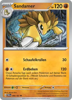 Pokémon-Karte Sandamer 098/167