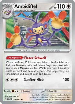 Pokémon-Karte Ambidiffel 138/167