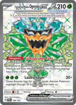 Pokémon-Karte Türkisgrüne-Maske-Ogerpon-ex 190/167