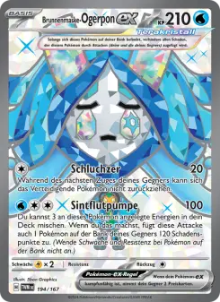 Pokémon-Karte Brunnenmaske-Ogerpon-ex 194/167