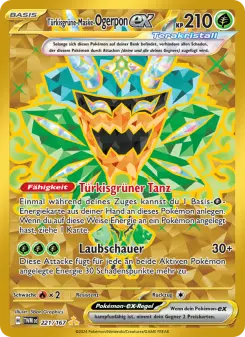 Pokémon-Karte Türkisgrüne-Maske-Ogerpon-ex 221/167