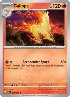 Pokémon-Karte Gallopa 020/142