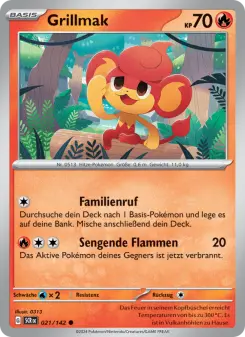 Pokémon-Karte Grillmak 021/142