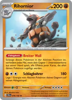 Pokémon-Karte Rihornior 076/142