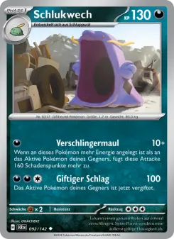 Pokémon-Karte Schlukwech 092/142