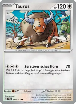 Pokémon-Karte Tauros 112/142