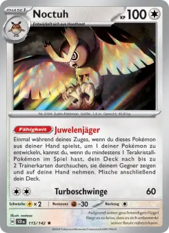 Pokémon-Karte Noctuh 115/142