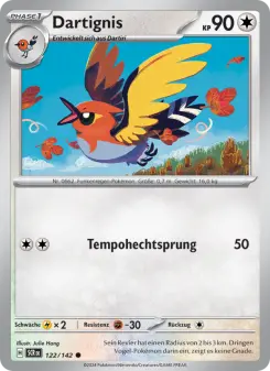 Pokémon-Karte Dartignis 122/142