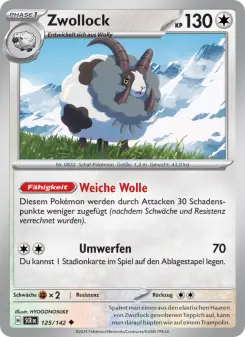 Pokémon-Karte Zwollock 125/142