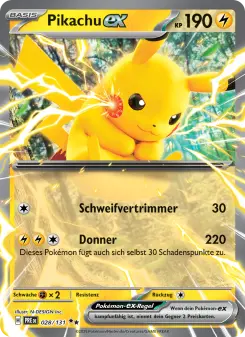 Pokémon-Karte Pikachu-ex 028/131