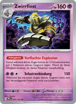 Pokémon-Karte Zwirrfinst 037/131