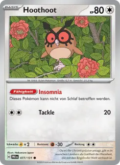 Pokémon-Karte Hoothoot 077/131