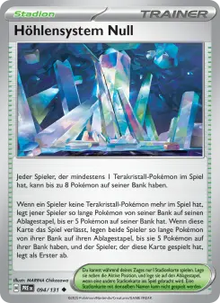 Pokémon-Karte Höhlensystem Null 094/131