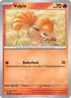 Pokémon-Karte Vulpix 016/191