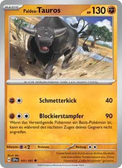 Pokémon-Karte Paldea-Tauros 101/191