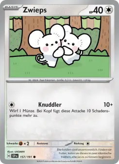 Pokémon-Karte Zwieps 157/191