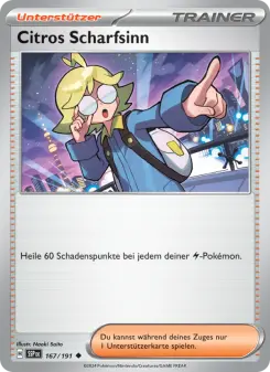 Pokémon-Karte Citros Scharfsinn 167/191