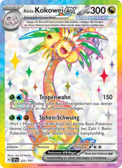 Pokémon-Karte Alola-Kokowei-ex 225/191