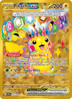 Pokémon-Karte Pikachu-ex 247/191