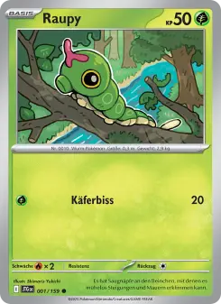 Pokémon-Karte Raupy 001/159