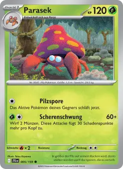 Pokémon-Karte Parasek 005/159