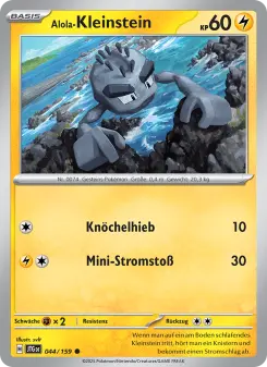 Pokémon-Karte Alola-Kleinstein 044/159