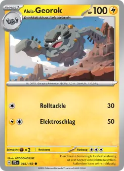 Pokémon-Karte Alola-Georok 045/159