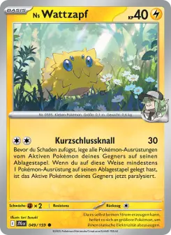 Pokémon-Karte Ns Wattzapf 049/159