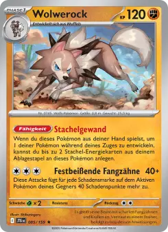 Pokémon-Karte Wolwerock 085/159