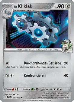 Pokémon-Karte Ns Kliklak 104/159
