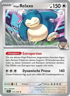 Pokémon-Karte Hops Relaxo 117/159