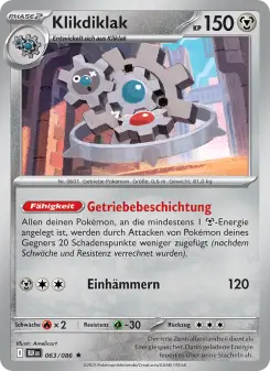 Pokémon-Karte Klikdiklak 063/086