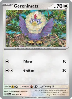 Pokémon-Karte Geronimatz 077/086