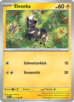 Pokémon-Karte Elezeba 031/086