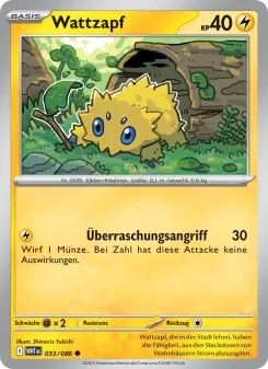 Pokémon-Karte Wattzapf 033/086