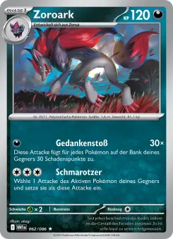 Pokémon-Karte Zoroark 062/086