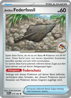 Pokémon-Karte Antikes Federfossil 079/086