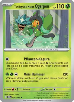 Pokémon-Karte Türkisgrüne-Maske-Ogerpon 026/182