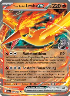 Pokémon-Karte Team Rockets Lavados-ex 031/182