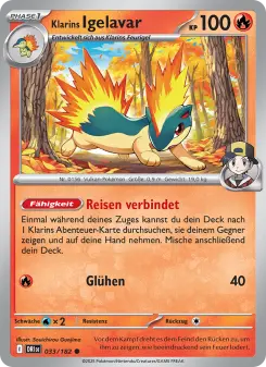 Pokémon-Karte Klarins Igelavar 033/182