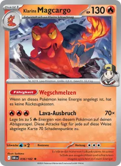 Pokémon-Karte Klarins Magcargo 036/182