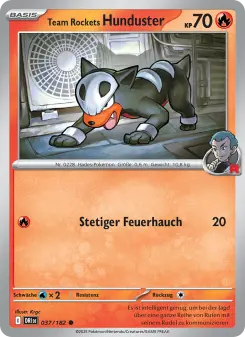Pokémon-Karte Team Rockets Hunduster 037/182