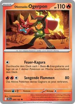 Pokémon-Karte Ofenmaske-Ogerpon 044/182