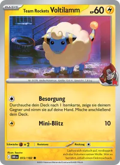 Pokémon-Karte Team Rockets Voltilamm 072/182