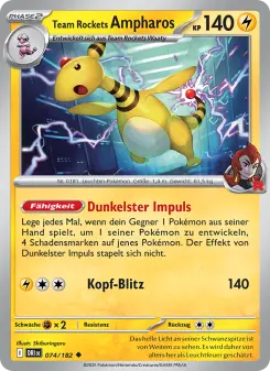 Pokémon-Karte Team Rockets Ampharos 074/182