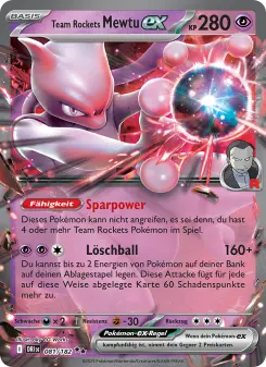Pokémon-Karte Team Rockets Mewtu-ex 081/182
