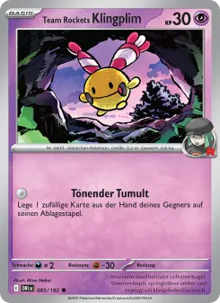Pokémon-Karte Team Rockets Klingplim 085/182
