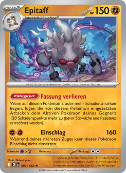 Pokémon-Karte Epitaff 092/182