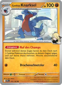 Pokémon-Karte Cynthias Knarksel 103/182