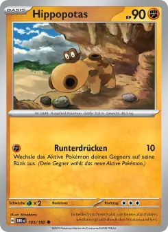 Pokémon-Karte Hippopotas 105/182